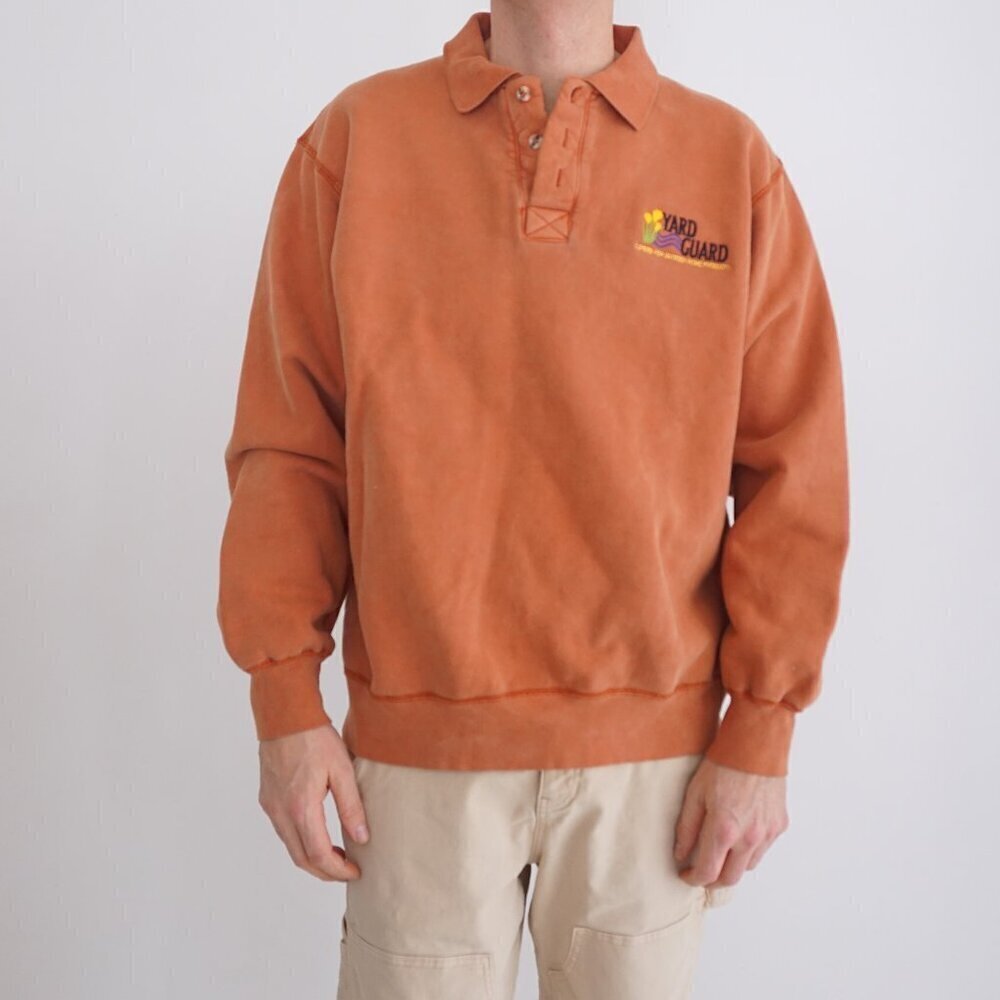 Vintage '90S Yard Guard 80% Cotton Button Collar Pullover Sweater Medium